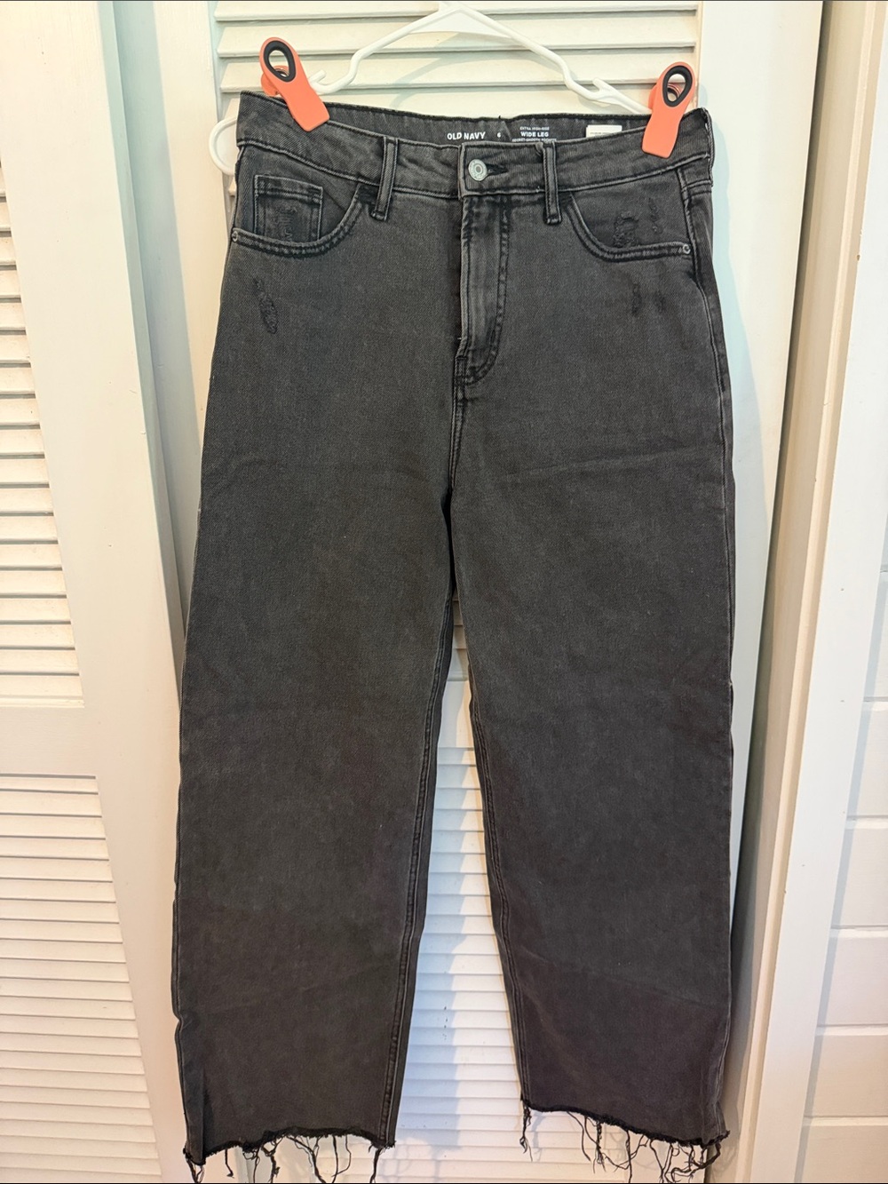 Old Navy Extra High Rise Wide Leg Black Jeans